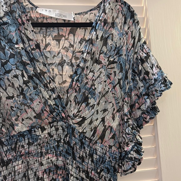 IRO Blue Ruffled Mini Sundress - Picture 6 of 6